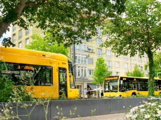 Bahn und Bus am Pirnaischen Platz