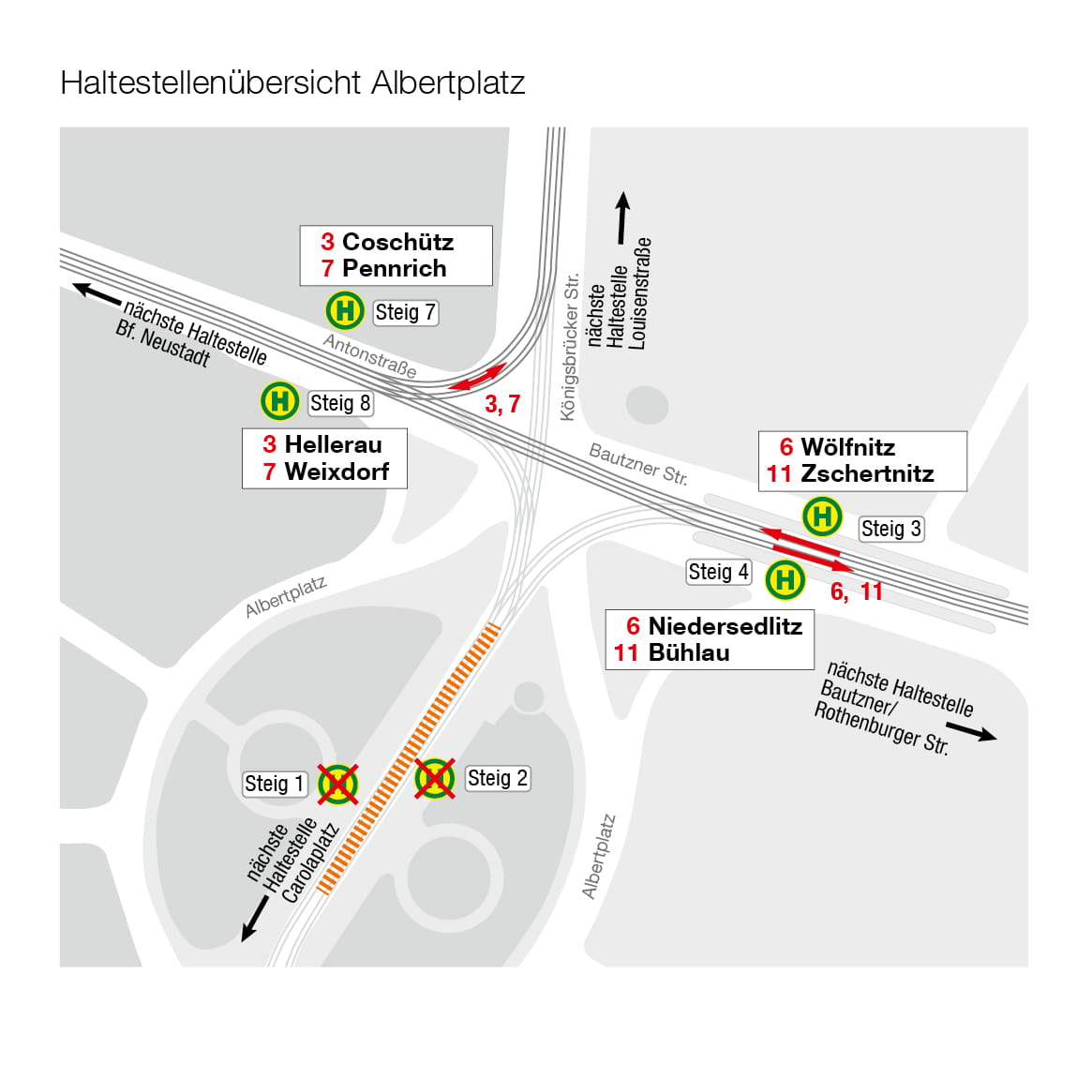 Haltestelle Albertplatz bis Weihnachten fertig DVB Dresdner