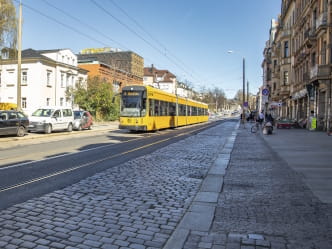 Straßenbahn auf der Königsbrücker Straße