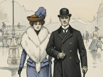 Paar gekleidet wie 1901