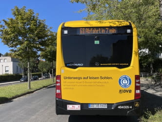 Abfahrtscountdown an E-Bussen