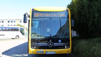 Abfahrtscountdown an E-Bussen