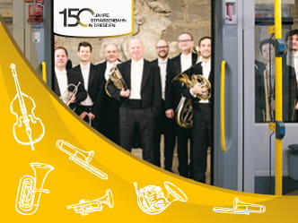Dresdner Philharmonie in Straßenbahn