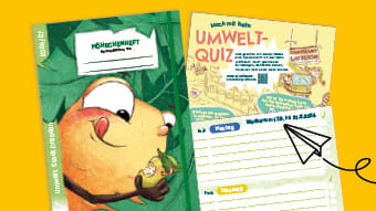 Cover vom Hausaufgabenheft Möhrchenheft mit einer Anschauseite aus dem Innenteil