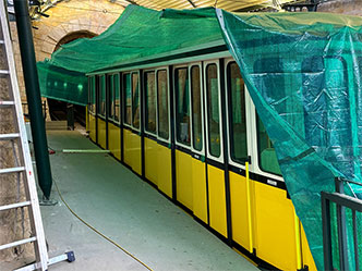 Standseilbahn im Bauzustand