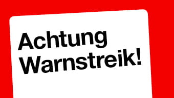 Hinweis auf Warnstreik