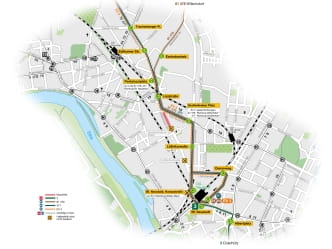 Karte Linienänderungen Großenhainer Straße