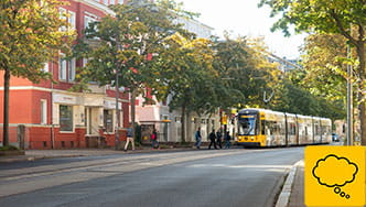 Bild zeigt Bahn im Baugebiet