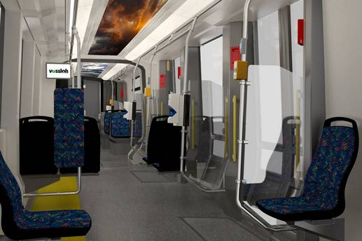 Innenansicht der rostocker Straßenbahn