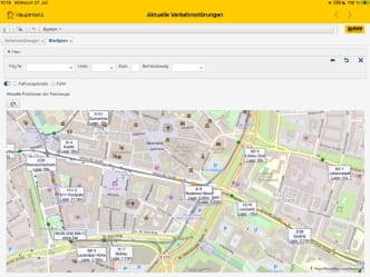 Vorschaubild auf Tablet über Verkehrsstörungen