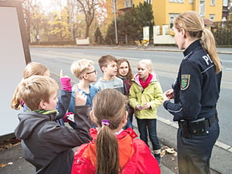 Kinder beim Projekttag Verkehrserziehung