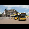 Bus in front of Theaterplatz square and the Semper Opera House