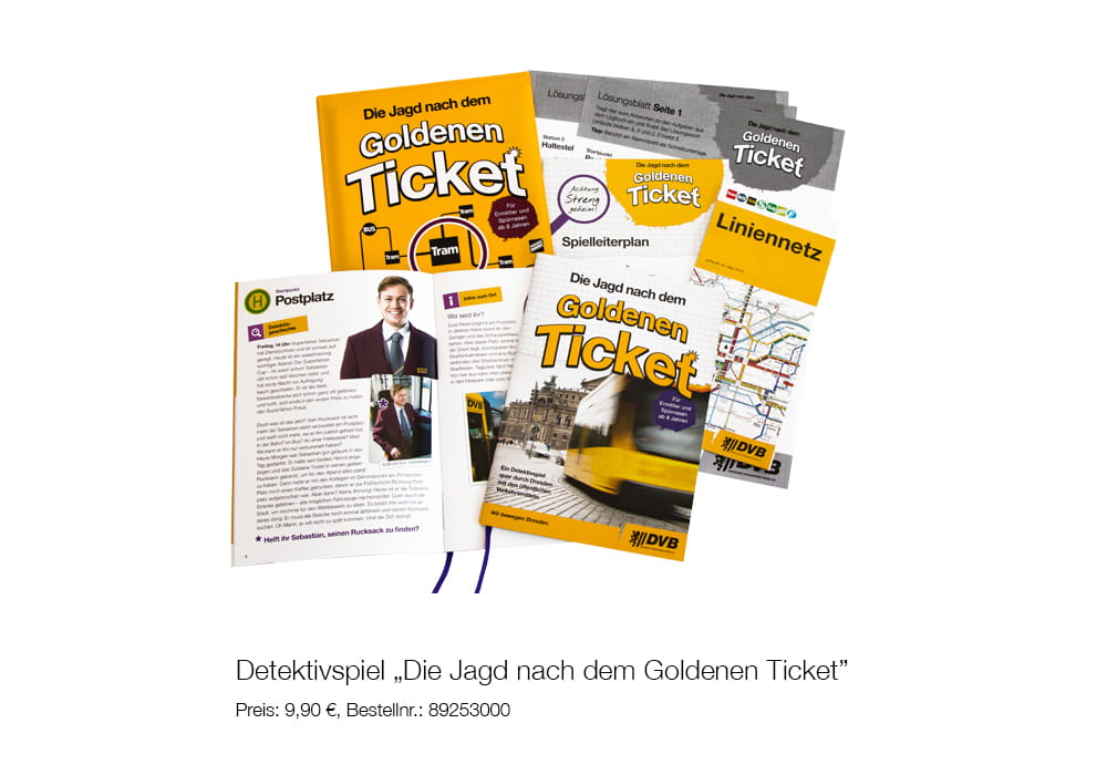 Detektivspiel "Jagd nach dem Goldenen Ticket"