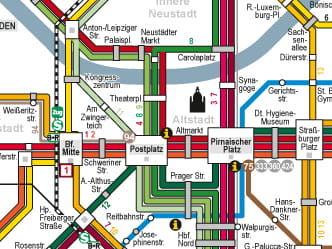 Ausschnitt Liniennetzplan Dresden
